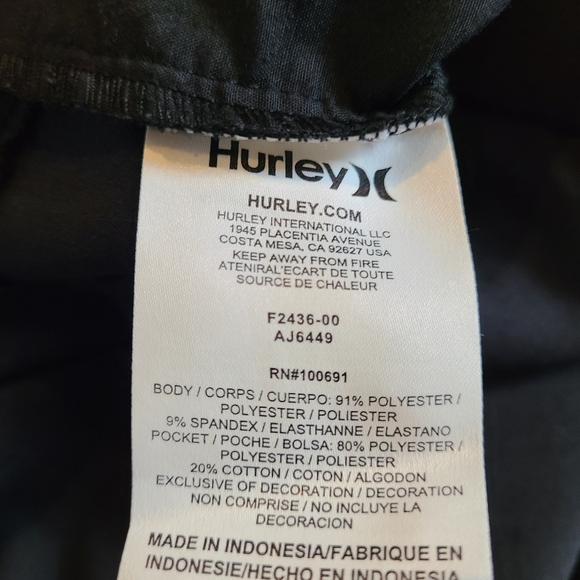 Hurley/Nike Dri-Fit Men's Shorts, Size 32, Black - Picture 6 of 6